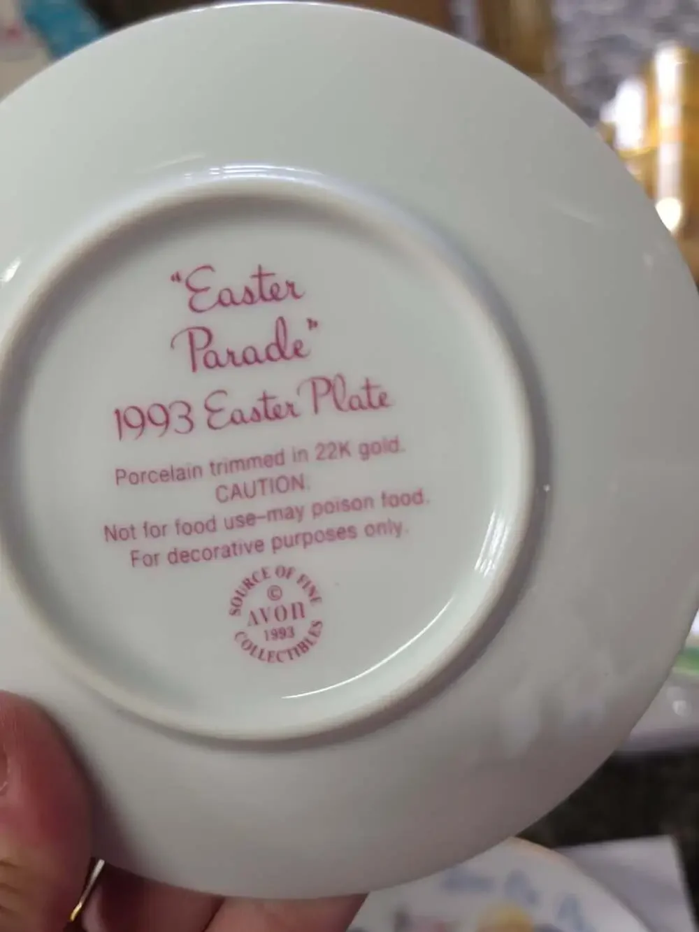 Avon Easter 1991 Collector Plate Decorative